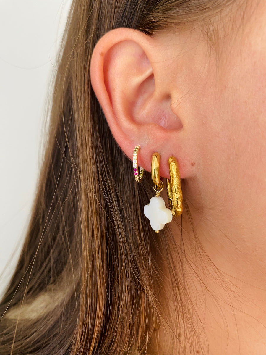 Clover earring white