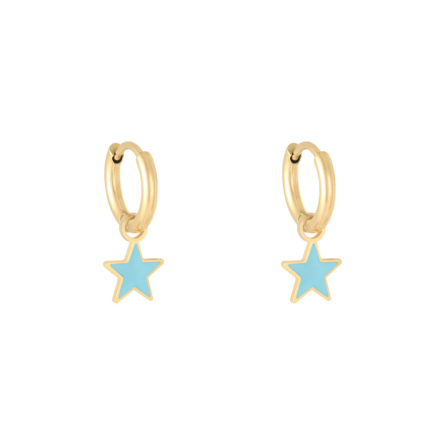 Pastel star hoop blue