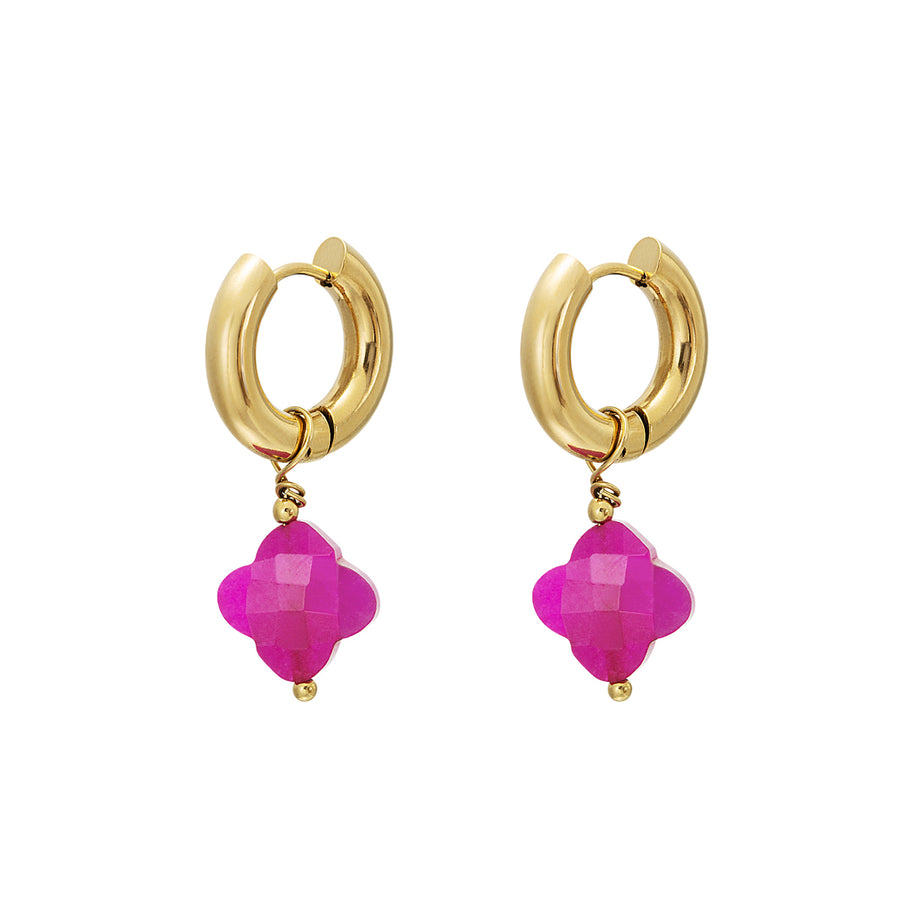 Clover earring pink