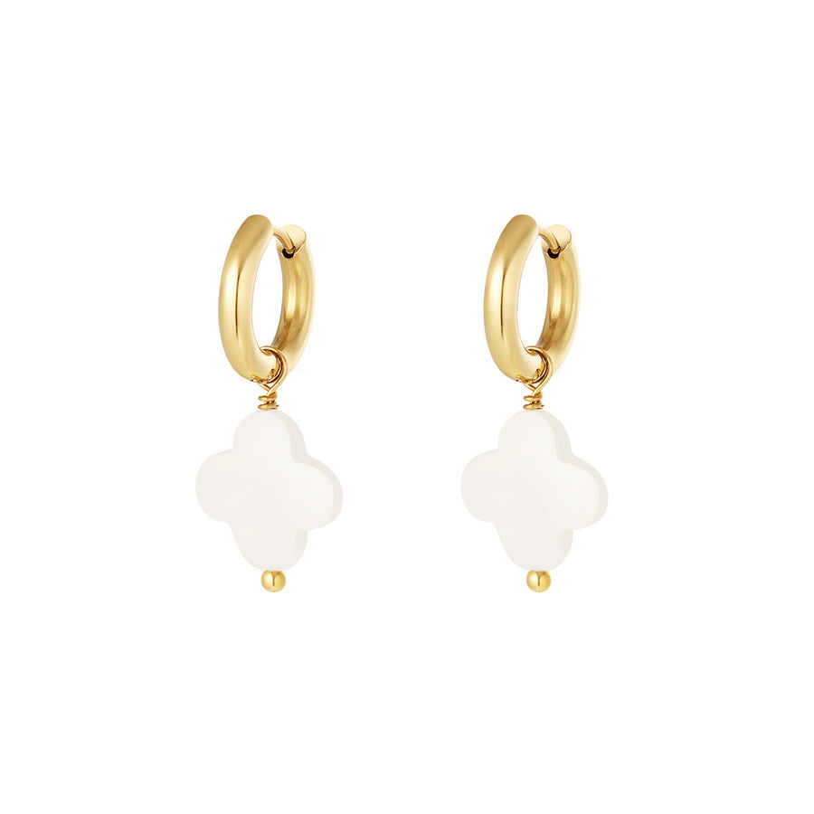 Clover earring white