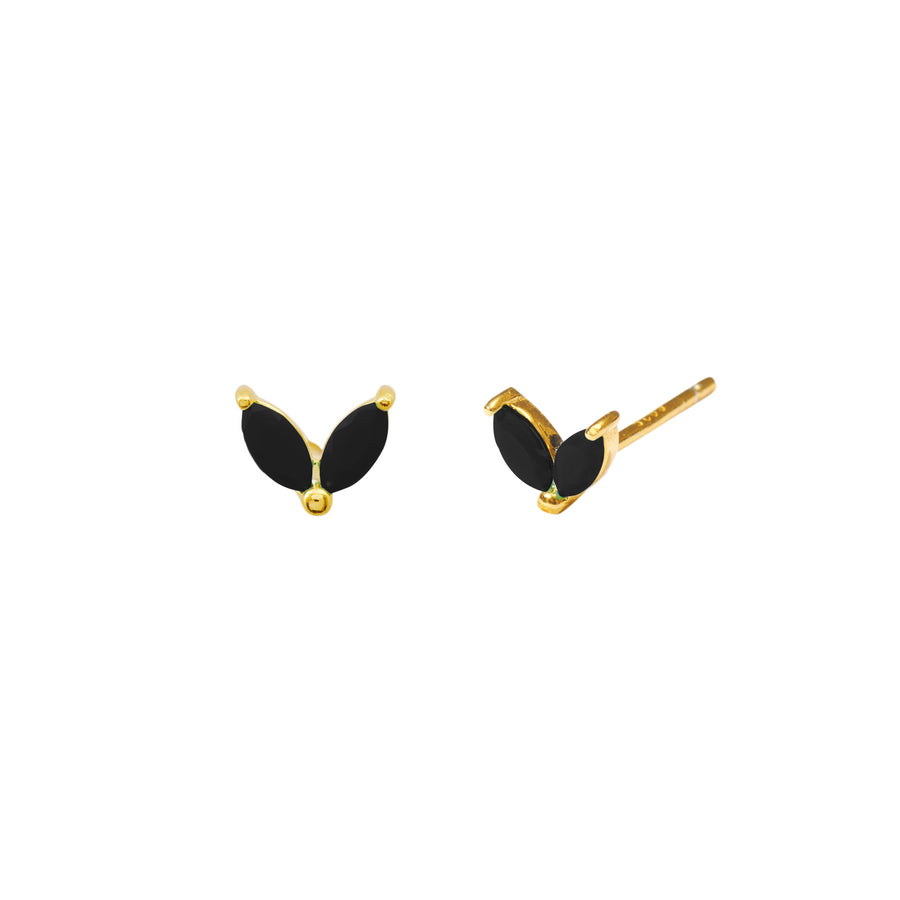 Double leaf stud black